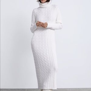 Zara Braided Cableknit Maxi Dress